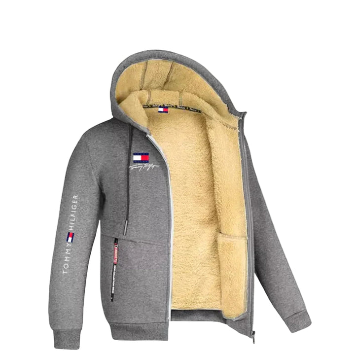 Fleece-lined zip-up sweater - SALE