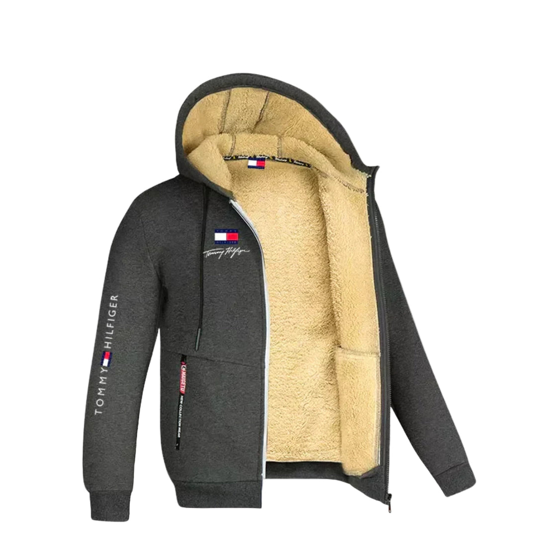 Fleece-lined zip-up sweater - SALE
